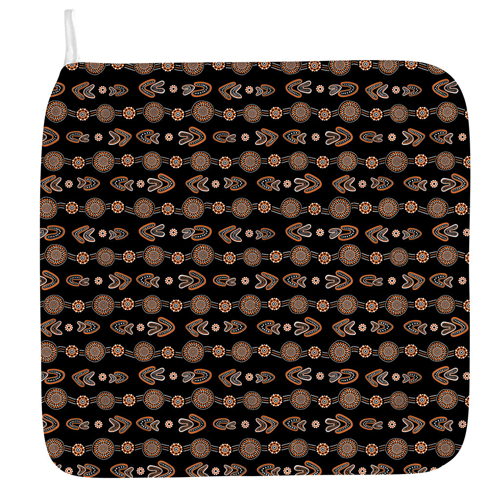 Aboriginal Boomerang Pattern Print Hand Towel