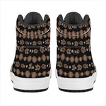 Aboriginal Boomerang Pattern Print High Top Leather Sneakers