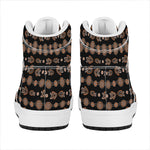 Aboriginal Boomerang Pattern Print High Top Leather Sneakers