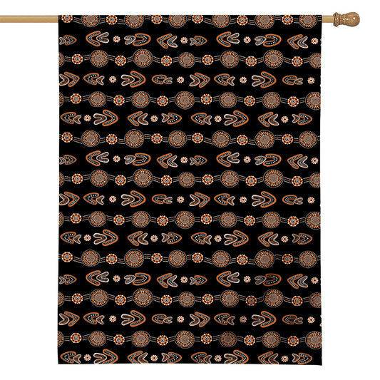 Aboriginal Boomerang Pattern Print House Flag