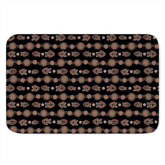 Aboriginal Boomerang Pattern Print Indoor Door Mat