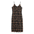 Aboriginal Boomerang Pattern Print Jersey Midi Cami Dress