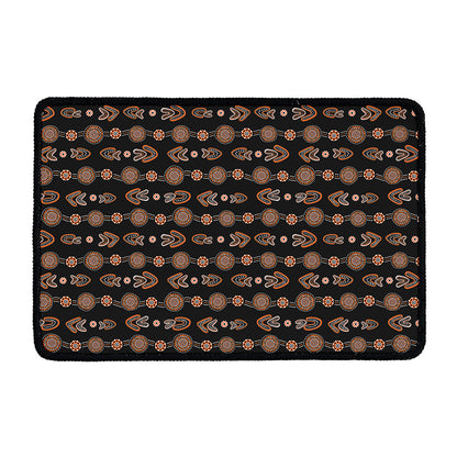 Aboriginal Boomerang Pattern Print Kitchen Mat