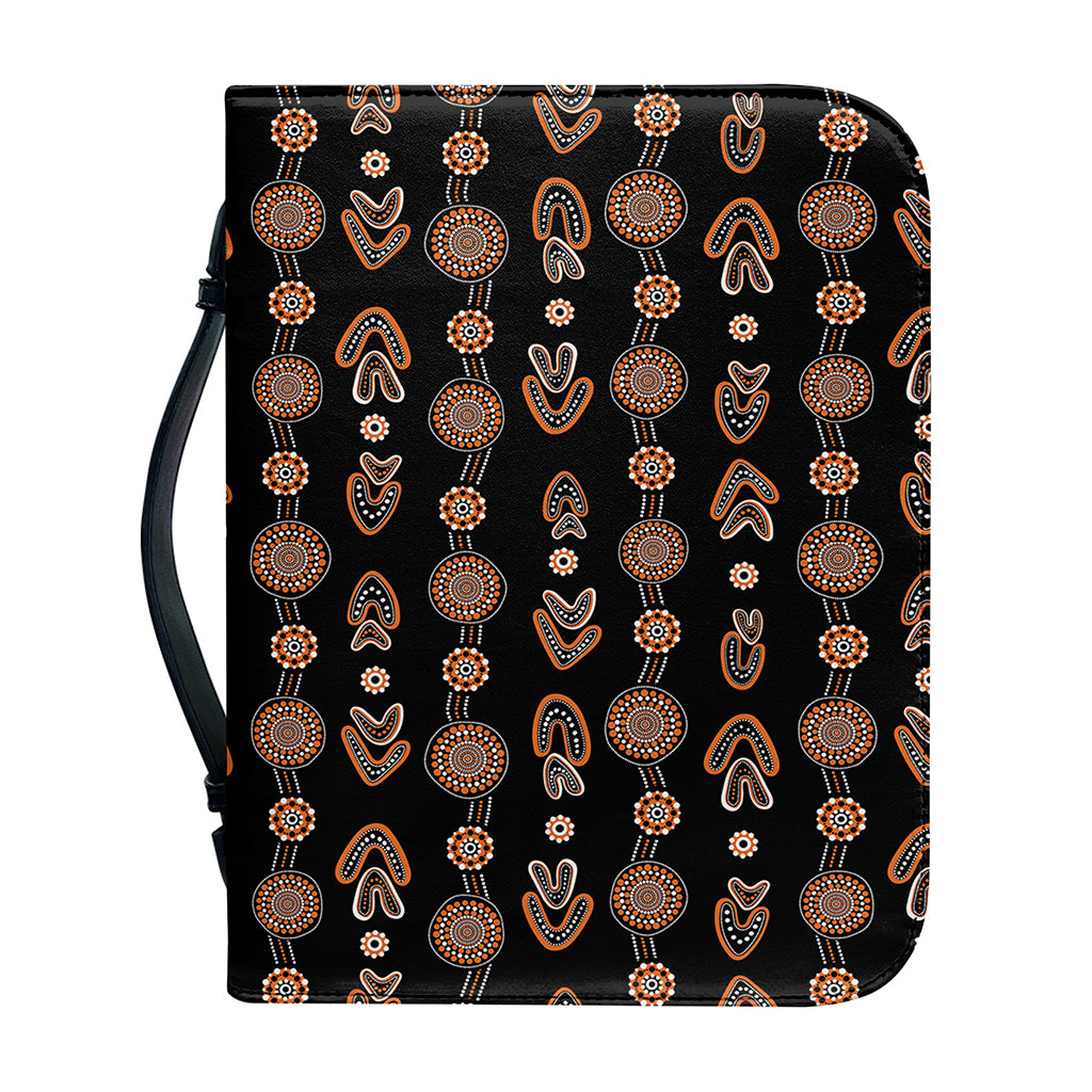 Aboriginal Boomerang Pattern Print Leather Bible Cover