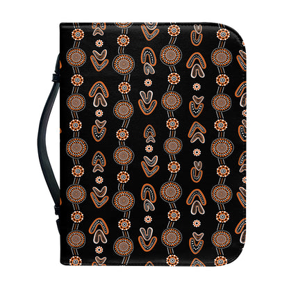 Aboriginal Boomerang Pattern Print Leather Bible Cover