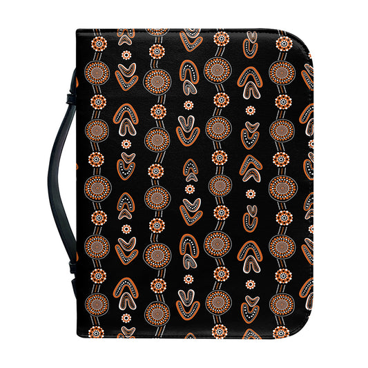 Aboriginal Boomerang Pattern Print Leather Bible Cover