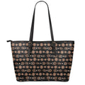 Aboriginal Boomerang Pattern Print Leather Tote Bag With Zipper