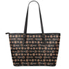 Aboriginal Boomerang Pattern Print Leather Tote Bag