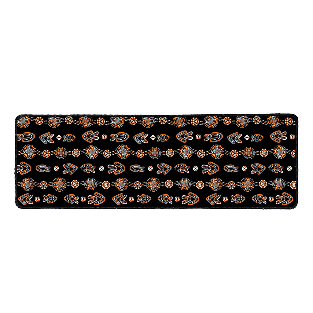 Aboriginal Boomerang Pattern Print Long Kitchen Mat