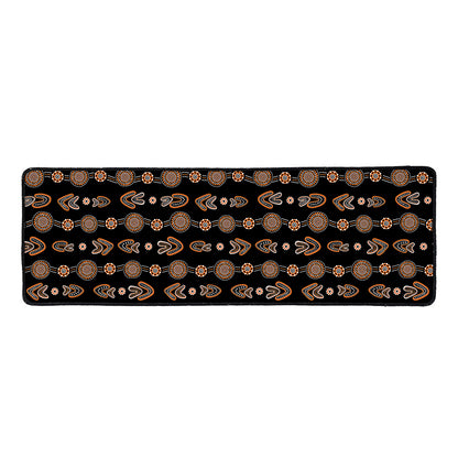 Aboriginal Boomerang Pattern Print Long Kitchen Mat