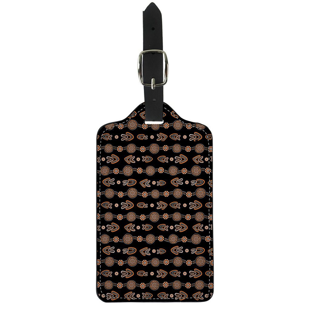 Aboriginal Boomerang Pattern Print Luggage Tag