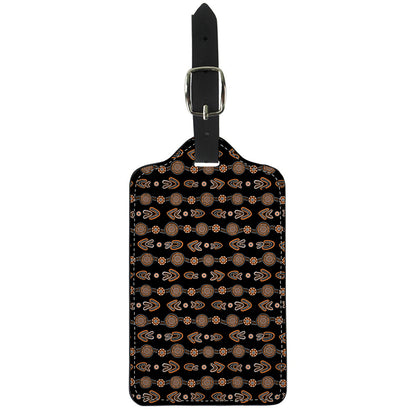Aboriginal Boomerang Pattern Print Luggage Tag