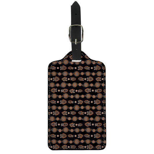 Aboriginal Boomerang Pattern Print Luggage Tag
