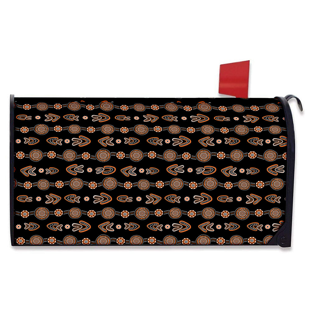 Aboriginal Boomerang Pattern Print Mailbox Cover