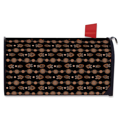 Aboriginal Boomerang Pattern Print Mailbox Cover