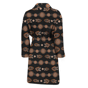 Aboriginal Boomerang Pattern Print Men's Bathrobe