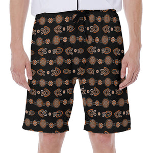 Aboriginal Boomerang Pattern Print Men's Beach Shorts