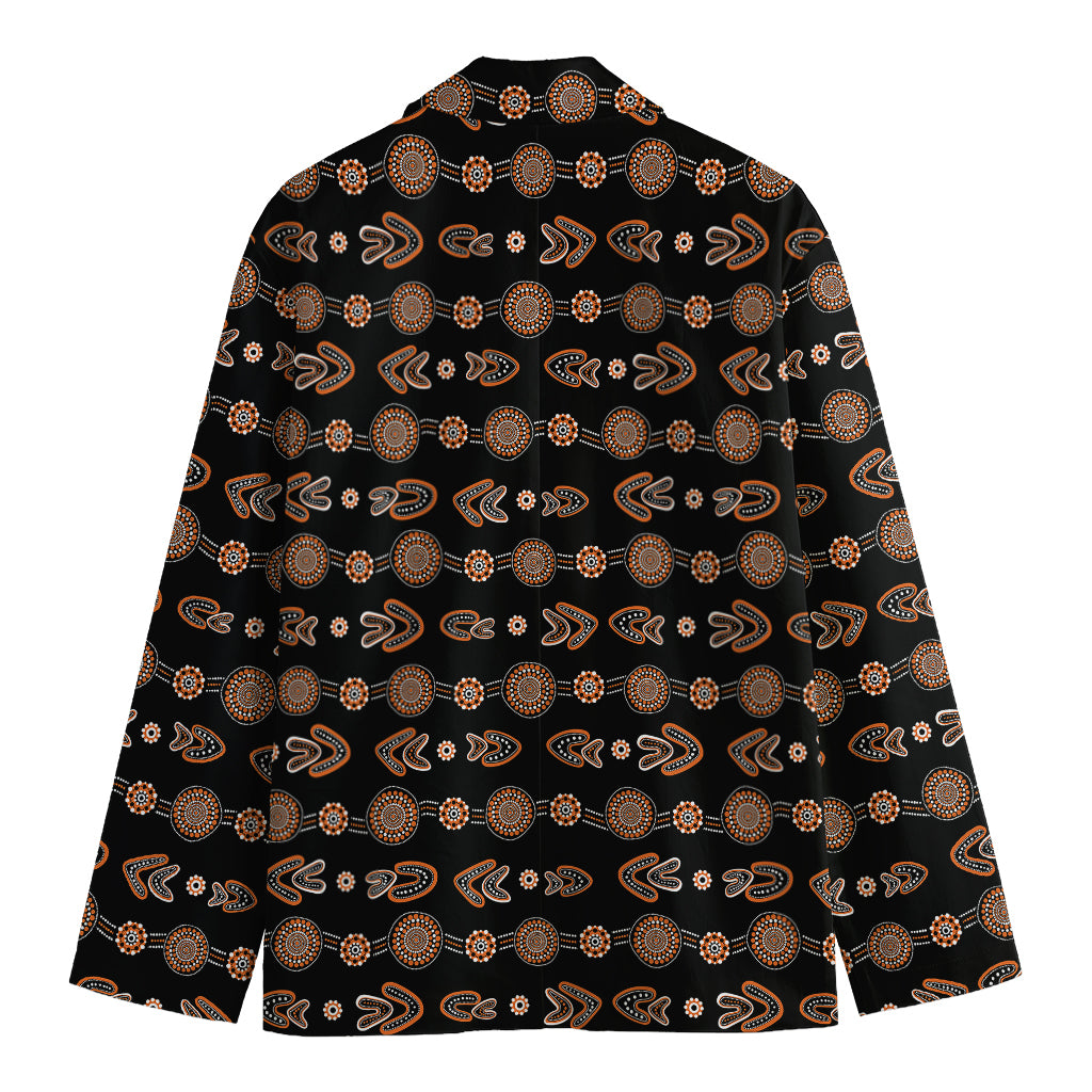 Aboriginal Boomerang Pattern Print Men's Blazer