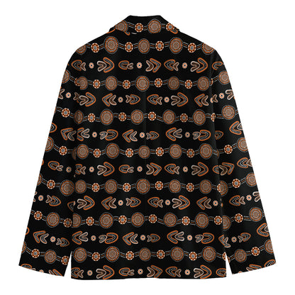 Aboriginal Boomerang Pattern Print Men's Blazer
