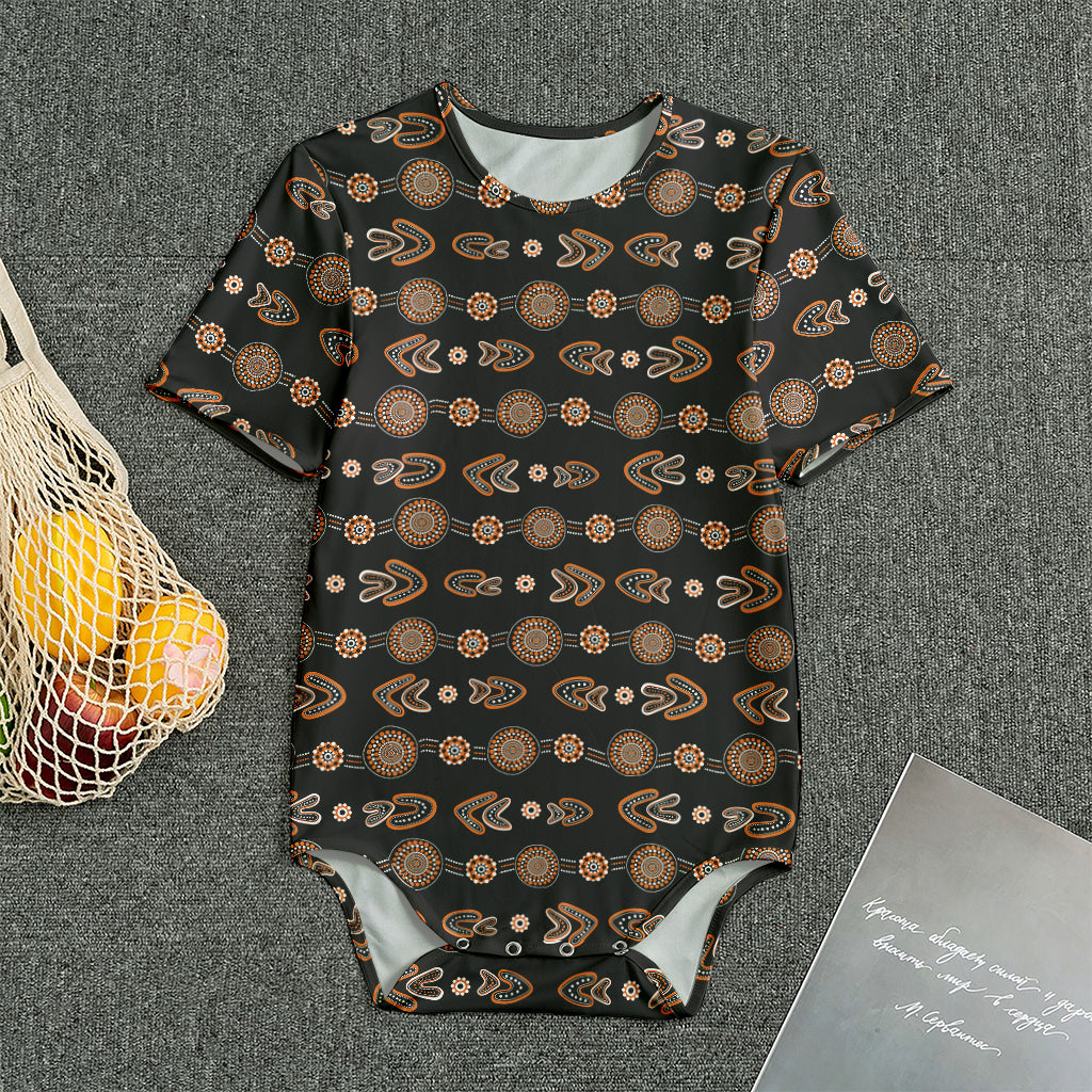 Aboriginal Boomerang Pattern Print Men's Bodysuit