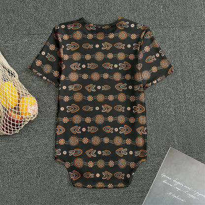 Aboriginal Boomerang Pattern Print Men's Bodysuit