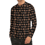 Aboriginal Boomerang Pattern Print Men's Long Sleeve Rash Guard