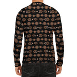 Aboriginal Boomerang Pattern Print Men's Long Sleeve Rash Guard