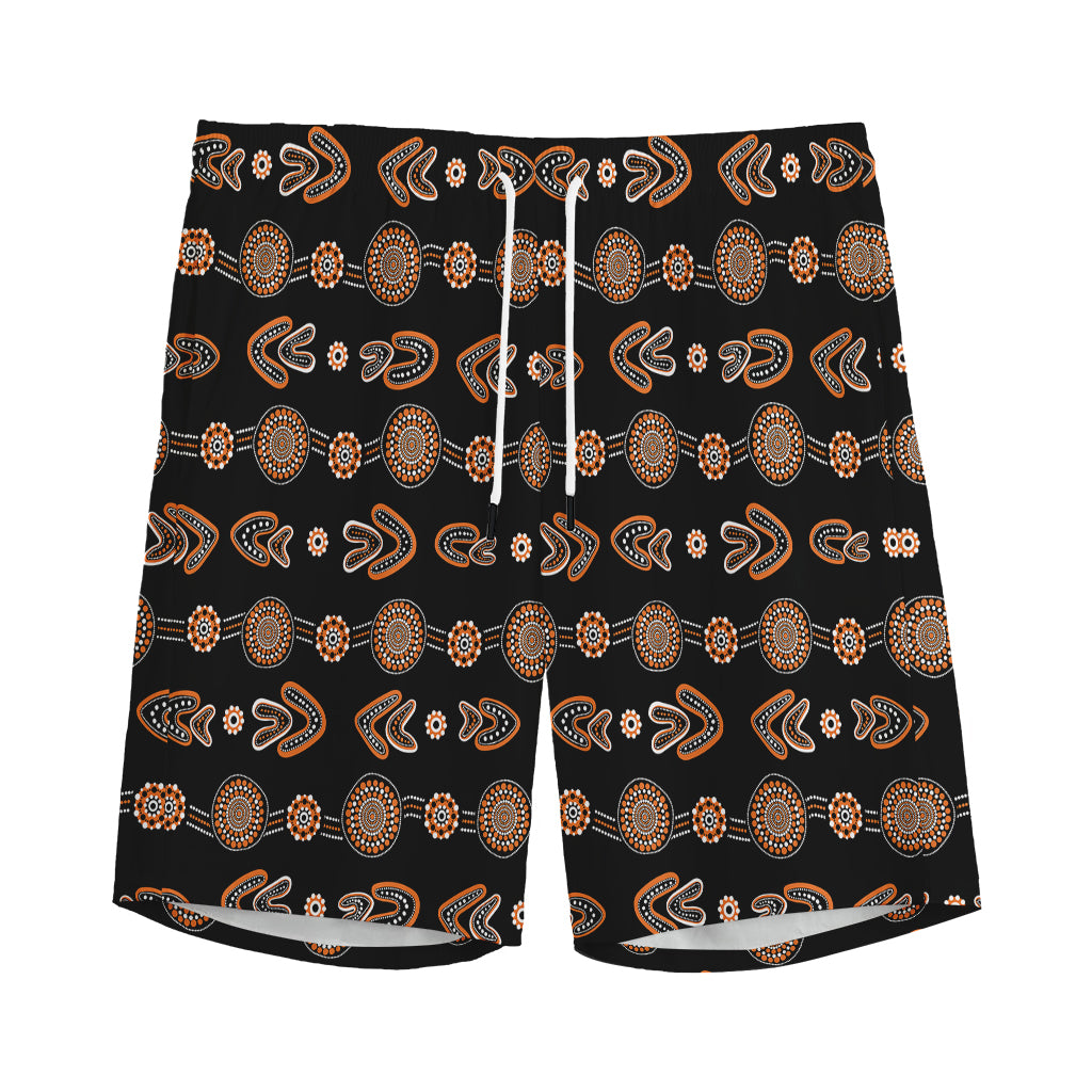Aboriginal Boomerang Pattern Print Men's Sports Shorts