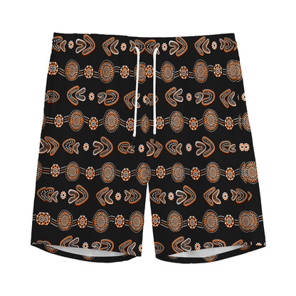 Aboriginal Boomerang Pattern Print Men's Sports Shorts