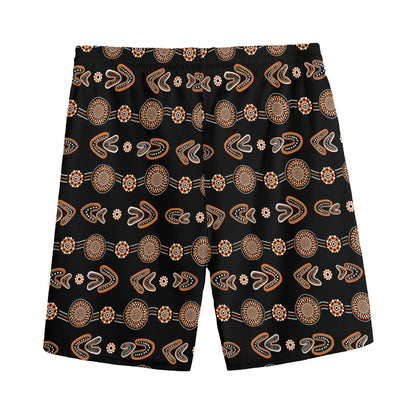 Aboriginal Boomerang Pattern Print Men's Sports Shorts