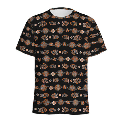 Aboriginal Boomerang Pattern Print Men's Sports T-Shirt