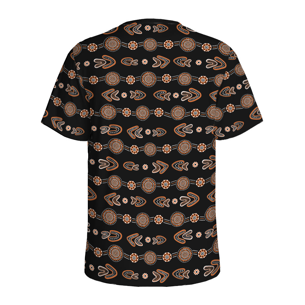 Aboriginal Boomerang Pattern Print Men's Sports T-Shirt