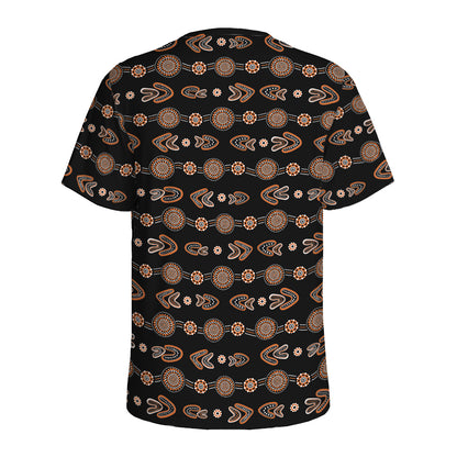 Aboriginal Boomerang Pattern Print Men's Sports T-Shirt