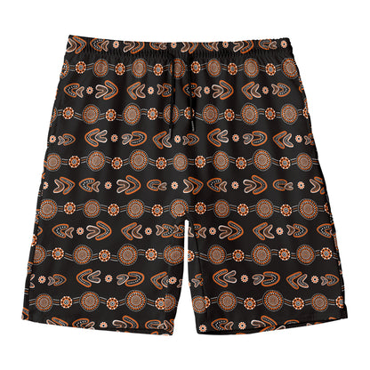 Aboriginal Boomerang Pattern Print Men's Swim Trunks