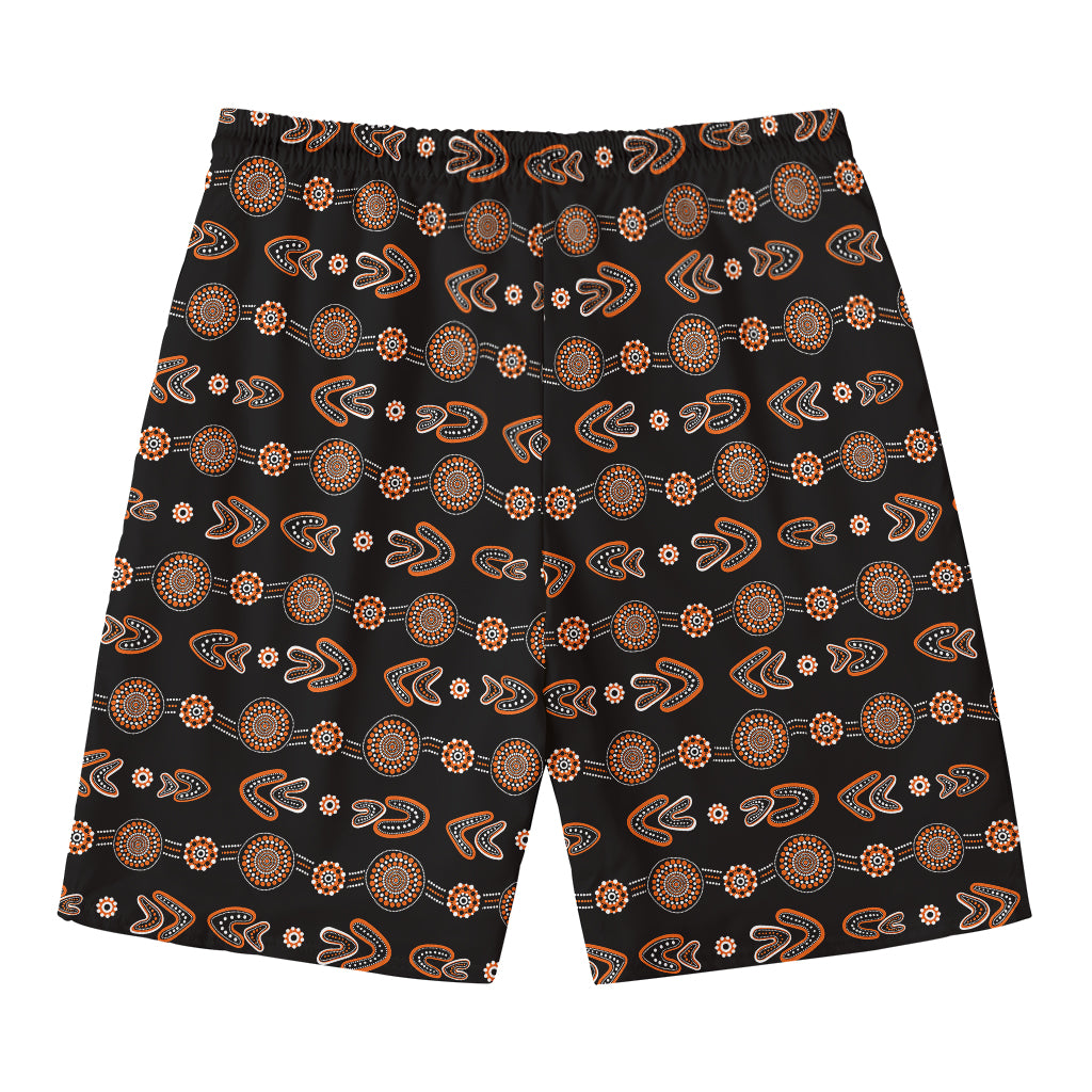 Aboriginal Boomerang Pattern Print Men's Swim Trunks