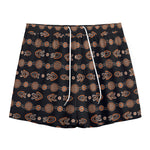 Aboriginal Boomerang Pattern Print Mesh Shorts