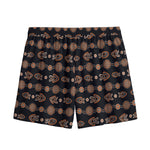 Aboriginal Boomerang Pattern Print Mesh Shorts