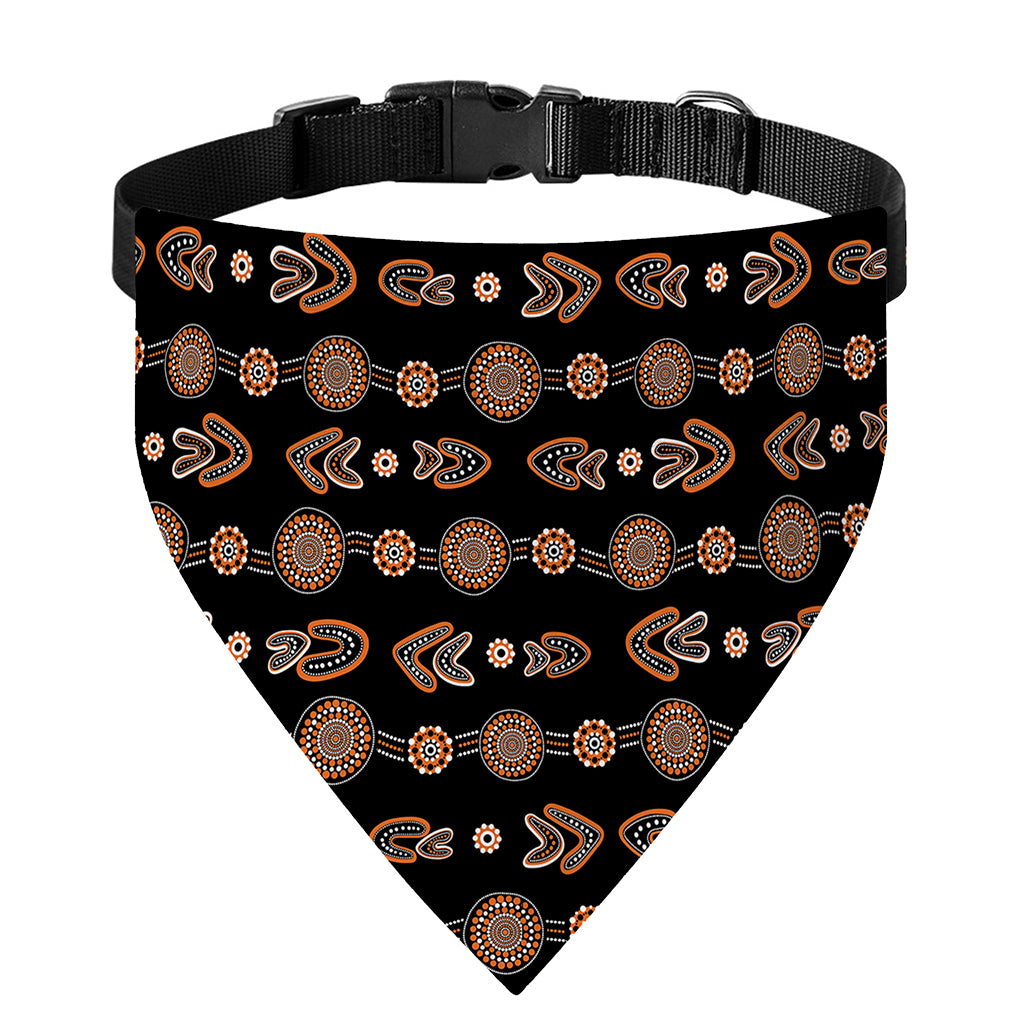 Aboriginal Boomerang Pattern Print Over The Collar Dog Bandana