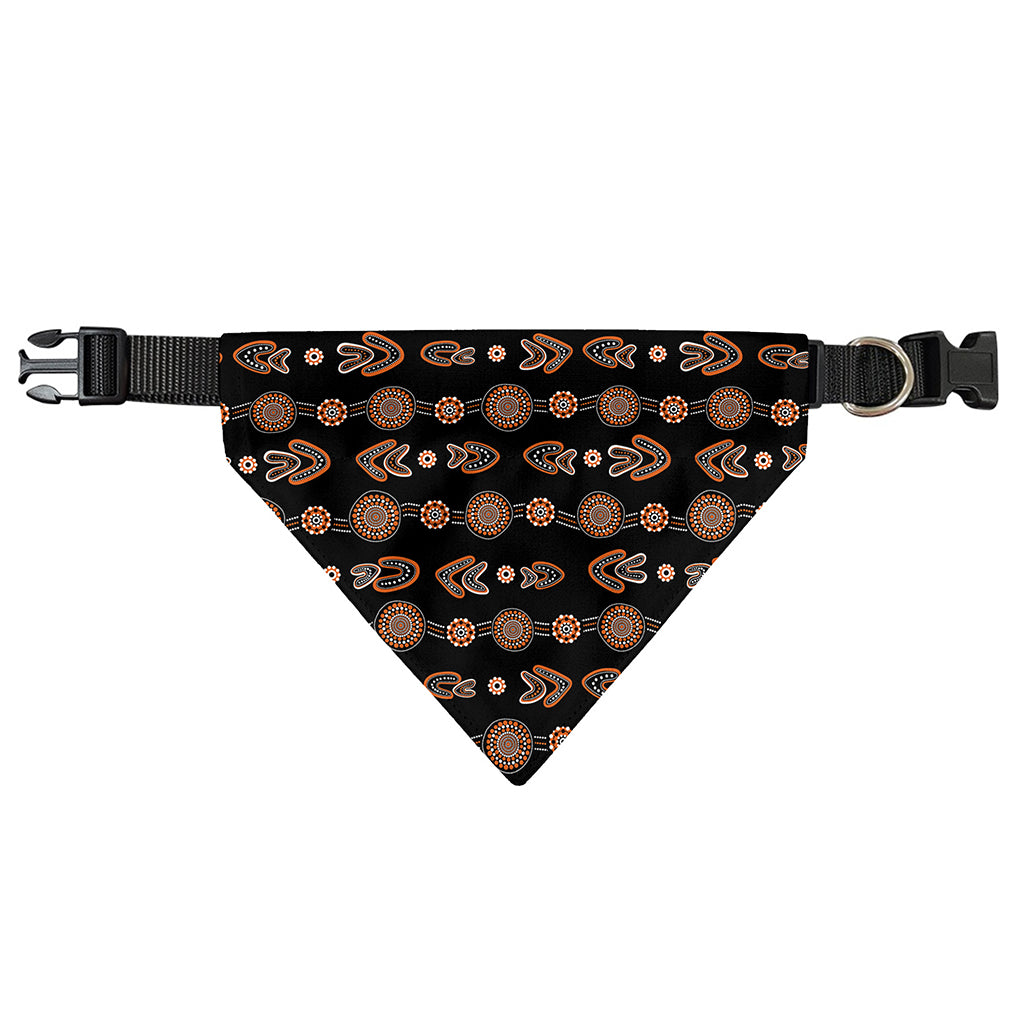 Aboriginal Boomerang Pattern Print Over The Collar Dog Bandana