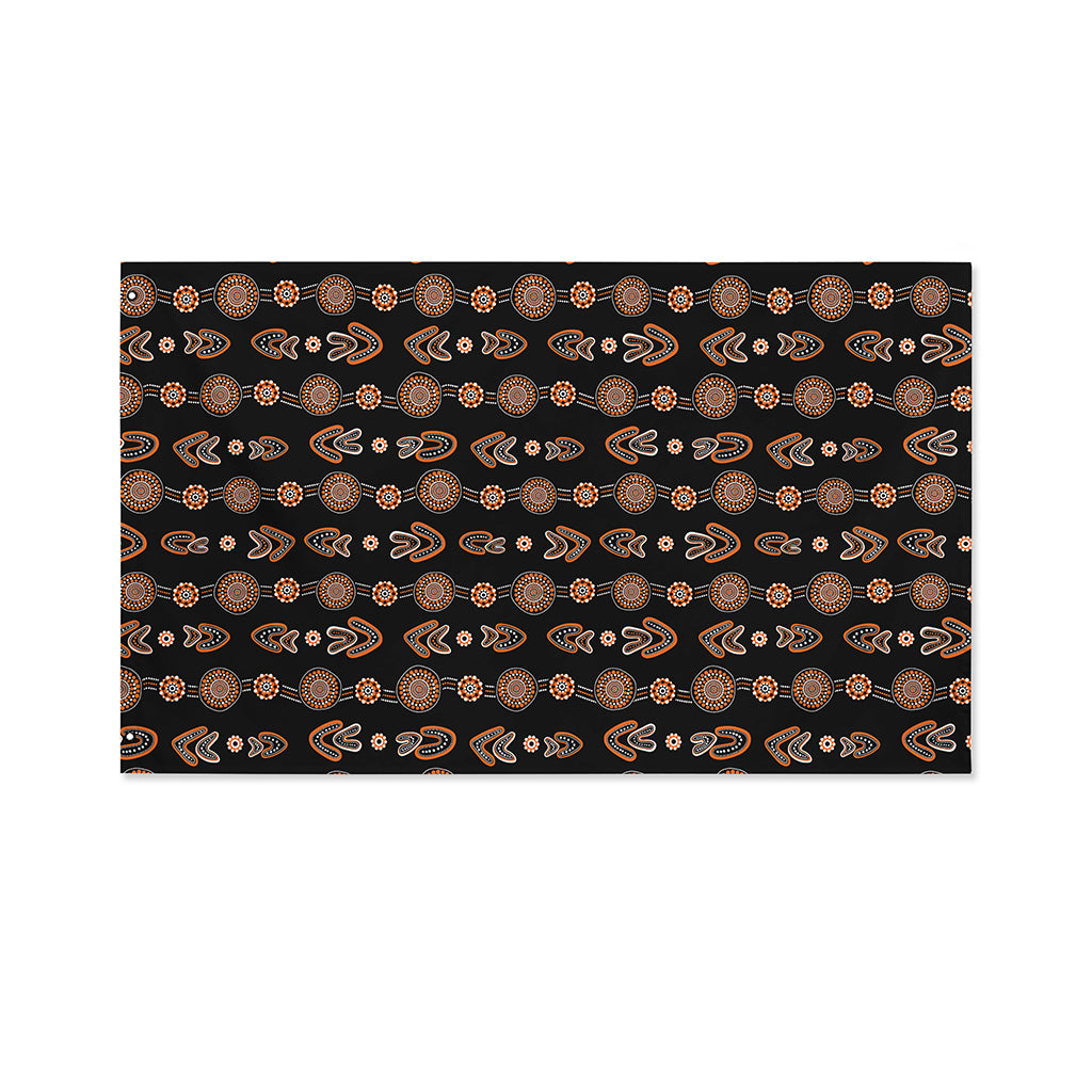 Aboriginal Boomerang Pattern Print Polyester Flag