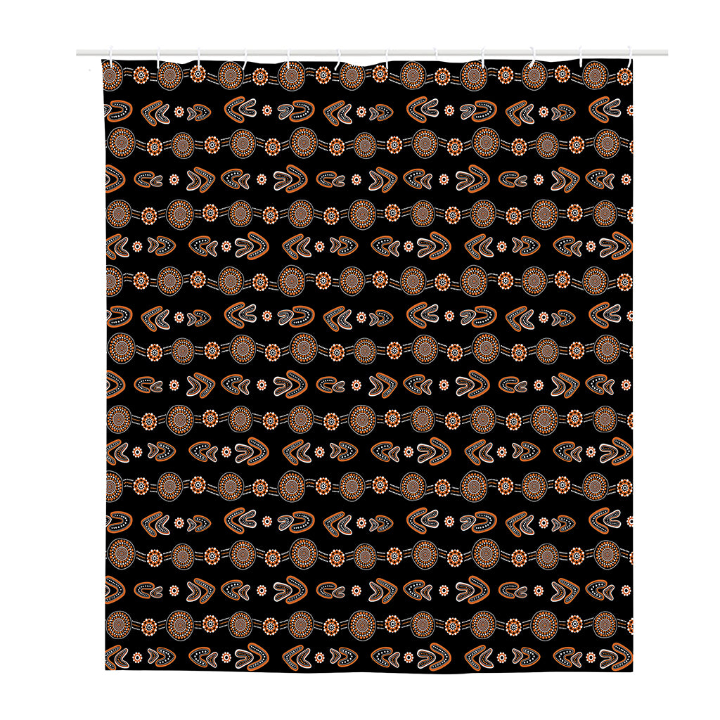 Aboriginal Boomerang Pattern Print Polyester Shower Curtain