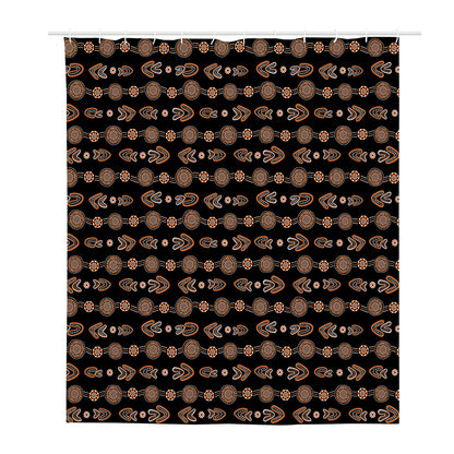 Aboriginal Boomerang Pattern Print Polyester Shower Curtain