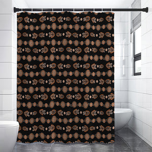 Aboriginal Boomerang Pattern Print Premium Shower Curtain