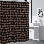 Aboriginal Boomerang Pattern Print Premium Shower Curtain