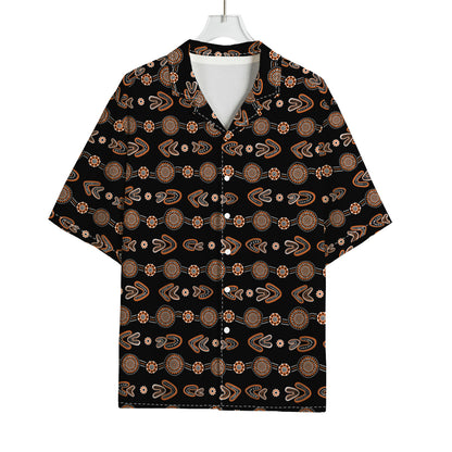 Aboriginal Boomerang Pattern Print Rayon Hawaiian Shirt