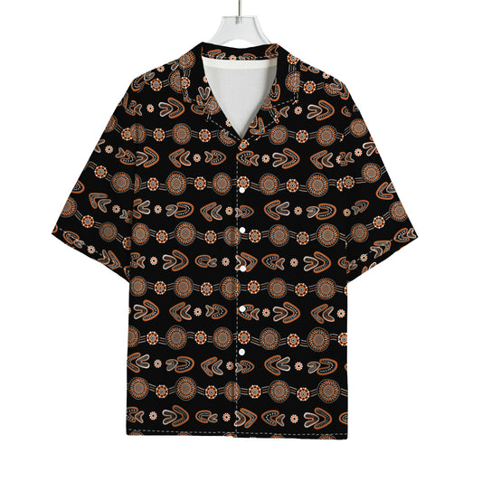 Aboriginal Boomerang Pattern Print Rayon Hawaiian Shirt