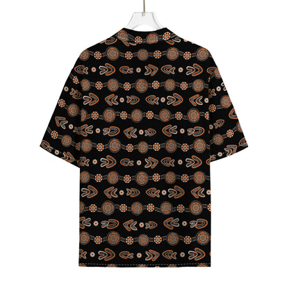 Aboriginal Boomerang Pattern Print Rayon Hawaiian Shirt