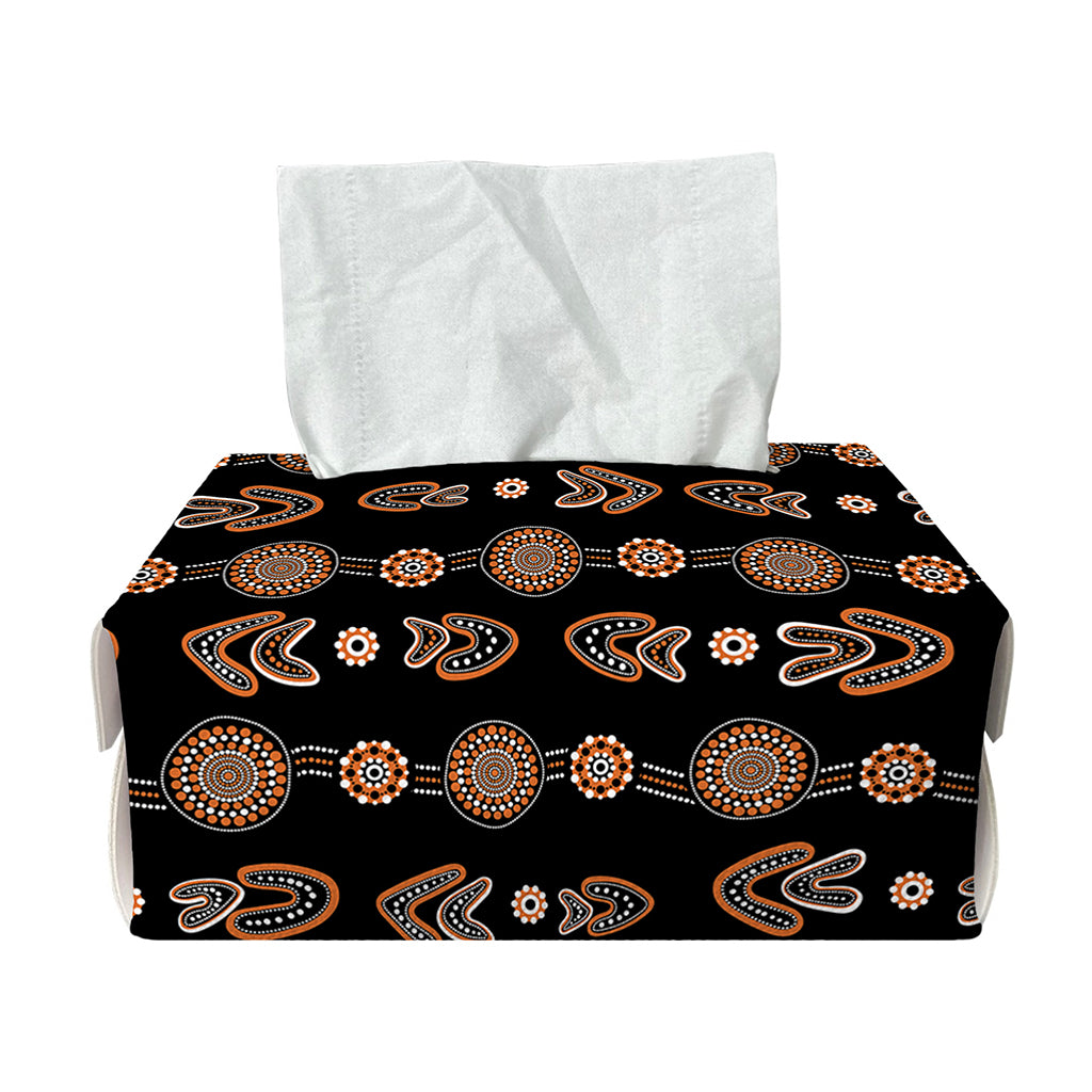 Aboriginal Boomerang Pattern Print Rectangle Tissue Box Cover