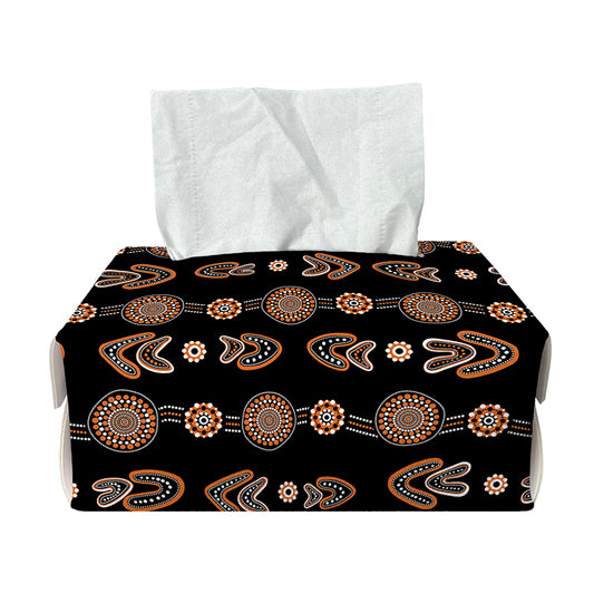Aboriginal Boomerang Pattern Print Rectangle Tissue Box Cover