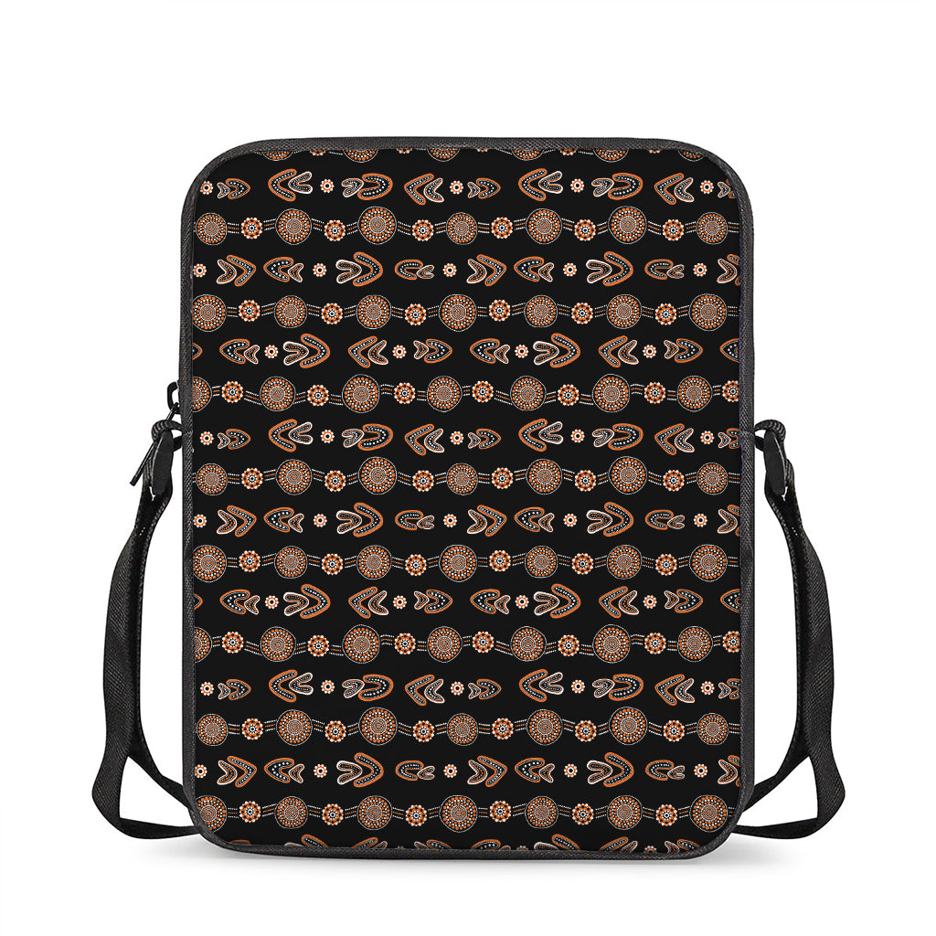 Aboriginal Boomerang Pattern Print Rectangular Crossbody Bag